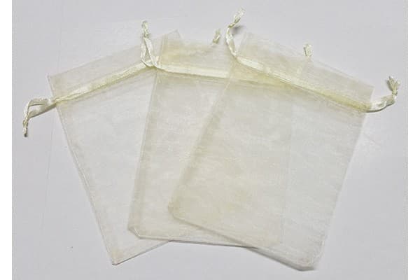 10 Sacchetti Crema in organza per confetti cm 15x11