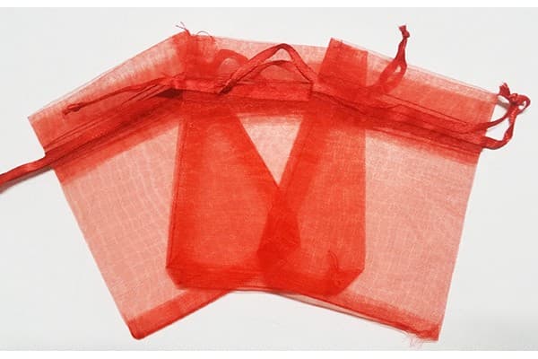 10 Sacchetti Rossi in organza per confetti cm 15x11