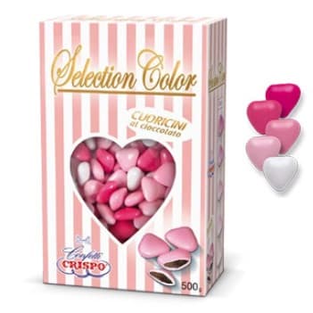 Selection color cuoricini mignon rosa Crispo 500 g confetti rosa sfumati