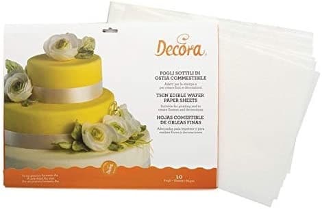 Fogli di Ostia Sottili Bianchi Decora (10/100 Pz) – Per Stampa e Decorazioni Dolci (Formato A4)
