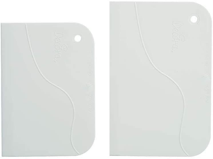 Spatole Lisce Decora (2 Pz) – Tarocco in Plastica Bianca (12×8,3/13,5×9,2cm)