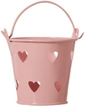 Secchiello rosa con decoro cuore
