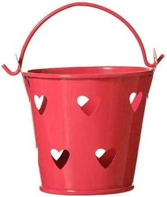 Secchiello rosso con decoro cuore