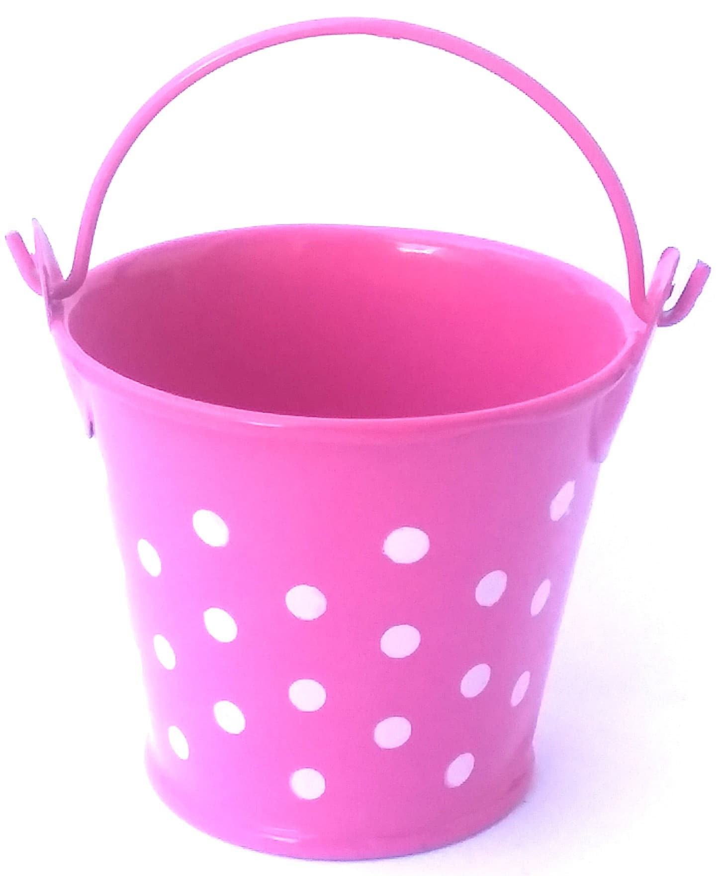 Secchiello fucsia con pois