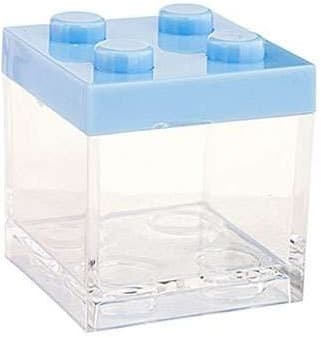 Portaconfetti mattoncino Lego Celeste 5x5x5cm