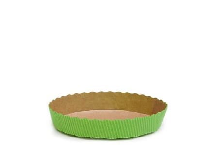 Pirottini per Crostatine in Carta Forno Verde – Mini Tortiere Tonde Ø 10-15,5cm (Set 5 Pezzi)