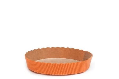 Pirottini per Crostatine in Carta Forno Arancione – Mini Tortiere Tonde Ø 10-15,5cm (Set 5 Pezzi)