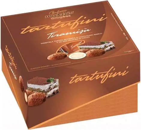 Vassoio Tartufini Mandorla al Tiramisù Incartati singolarmente 500 gr