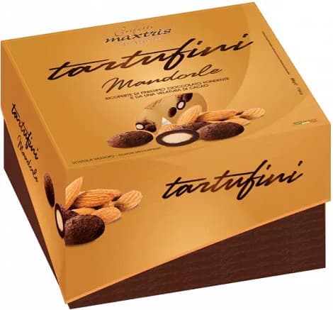 Vassoio Tartufini Mandorla Fondente Incartati singolarmente 500 g