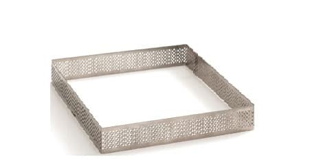 Sagoma Quadrata in Acciaio Microforato Decora (7×7/10×10cm) – Anello per Crostatine e Basi di Frolla (H2/3,5cm)