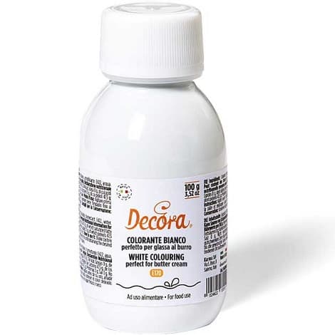 Colorante Alimentare in Gel Bianco 100g Decora – Con E170, Professionale per Creme e Pasta di Zucchero