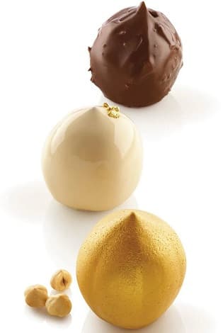 Nocciola 125 3D Fruits Silikomart – Stampo in Silicone 5 Cavità da 125ml con Supporto