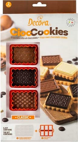 Tagliapasta CiocCookies Classic Decora – Kit Cutter per Biscotti con Stampo in Plastica per Placca di Cioccolato