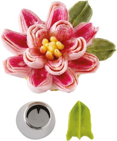 Beccuccio Cornetto Decora N. 5 - Foglia con Nervatura Frastagliata | Acciaio Inox | Decorazioni Fiori 3D Diretti