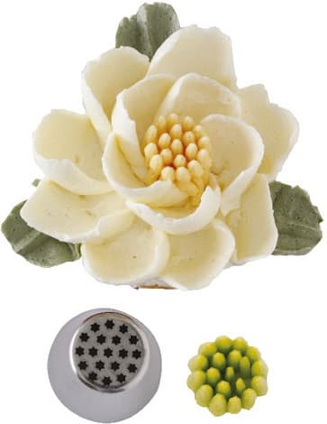 Beccuccio Cornetto Decora N. 10 - Erba e Fili Frastagliati Sottili | Acciaio Inox | Decorazioni Fiori 3D Diretti