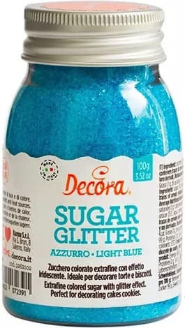 Zucchero Glitterato Azzurro Decora (100g) – Cristalli, Extra-Fini, Brillanti per Torte, Biscotti e Cupcake