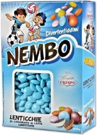 Nembo celeste lenticchie di cioccolato al latte confetti celesti Crispo 1 kg