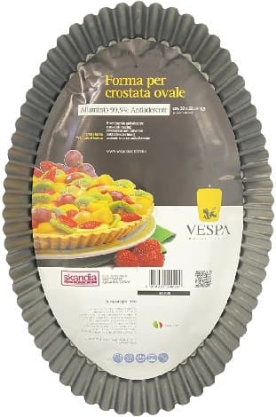 Forma per Crostata Ovale Vespa (33×22cm) – Stampo in Alluminio Antiaderente con Fondo Rialzato