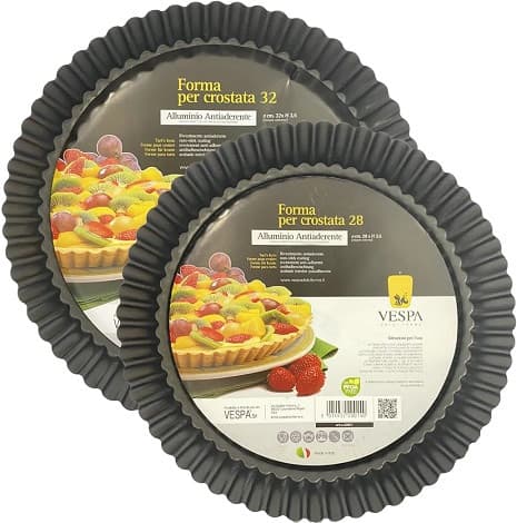 Vespa Forma Crostata Tonda (Ø28/32cm) – Stampo in Alluminio Antiaderente H3,5cm con Fondo Rialzato