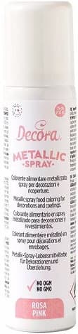 Decora Spray Metallizzato Rosa (75ml) – Colorante Alimentare per Pasta di Zucchero, Pasta di Gomma e Cioccolato