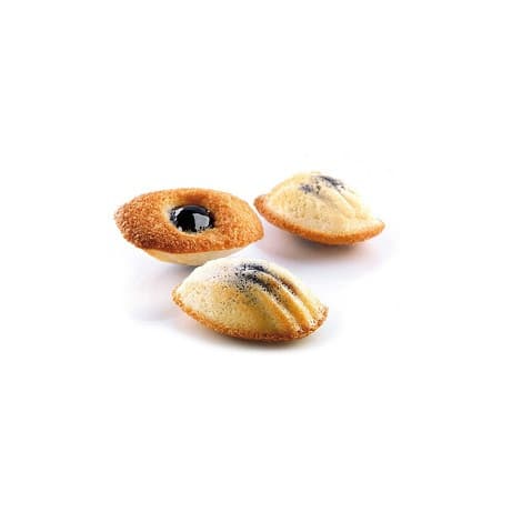 Madeleine Silikomart (4,4×34×H1/6,8×4,5×H1,7cm) – Stampo in Silicone per 9 Maddalene o 15 Mini Maddalene