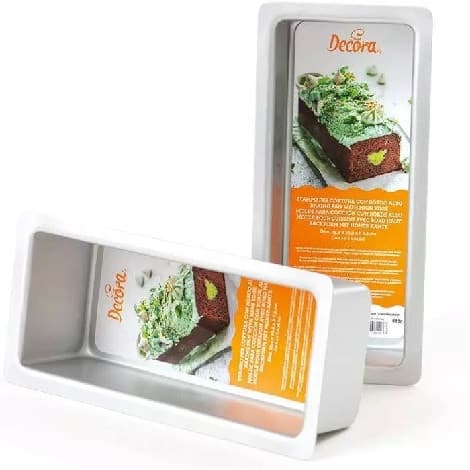 Decora Teglia Rettangolare Liscia con Bordo Diritto ed Alto in Alluminio Anodizzato (25,4×10,2×H7,5cm)