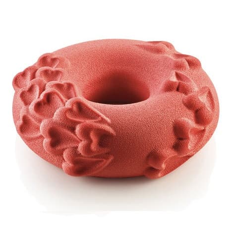 Passione Silikomart (Ø221×H66mm) – Stampo in Silicone per Torte a Ciambella con Decori Cuore