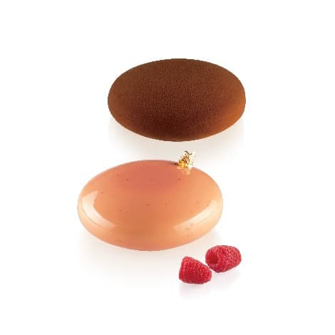 Mul3D Pebble 120 Silikomart (Ø8×H3,5cm) – Set stampo in silicone e Stampo Top su Vassoio per 4 Gelati Ciottolo o Sasso 3D