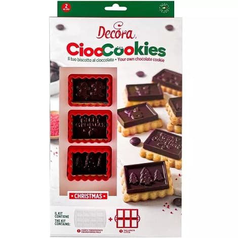 Tagliapasta CiocCookies Natale Decora – Kit Cutter per Biscotti con Stampo in Plastica per Placca di Cioccolato