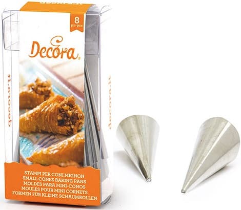 Decora Formine Coni in Acciaio Inox (8/12cm) – Stampi per Monoporzioni o Mignon (8 Pz)