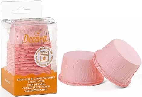 Pirottini Muffin Rosa in Carta Increspata Ø55×H35mm – Decora (25 Pz)