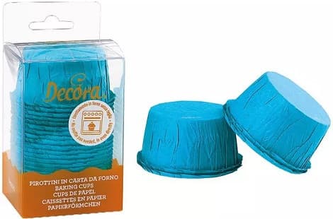Pirottini Muffin Celesti in Carta Increspata Ø55×H35mm – Decora (25 Pz)