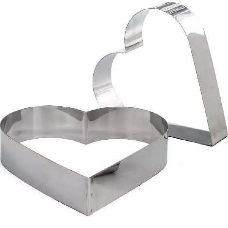 Sagoma Cuore in Acciaio Inox Decora (Ø14/18/22cm – H4,5cm) per Crostate, Semifreddi e Mousse