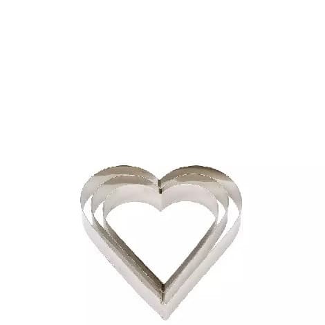 Sagoma Cuore in Acciaio Inox Decora (Ø6/8/10cm – H4,5cm) per Crostatine, Semifreddi e Mousse