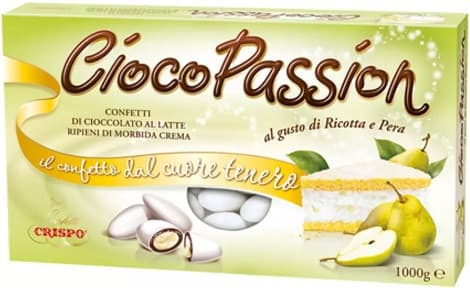 Ciocopassion ricotta e pera confetti bianchi Crispo 1 Kg