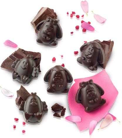 Stampo Silicone Easter Friends – 12 Ovetti di Cioccolato a Forma di Coniglietti e Pulcini (107×215mm)