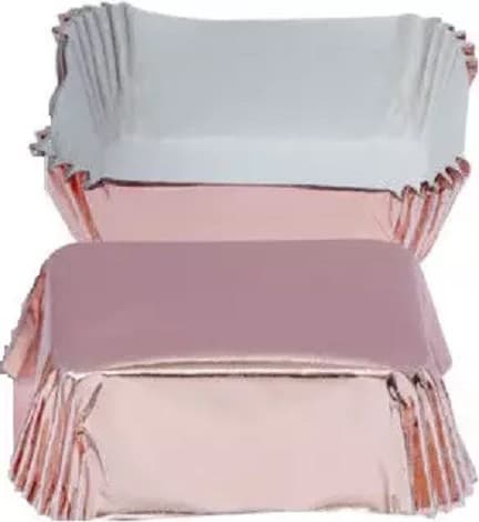 Pirottini Mini Plumcake Decora in Carta Forno Rose Gold – Set 36 Pezzi 8x5xh3,2 cm per Dolcetti Monoporzione