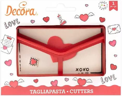 Tagliapasta Dolci Messaggi Decora – Cutter Busta per Lettere con Cuore (11,2×6×H2,2cm)