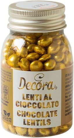 Mini Lenti al Cioccolato al Latte Oro Ø1cm Decora (80g) – Decorazioni per Torte e Confettate