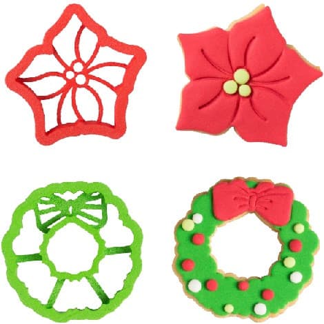Set Tagliapasta Ghirlanda con Fiocco e Stella di Natale Decora – Cutter Natalizi in Plastica