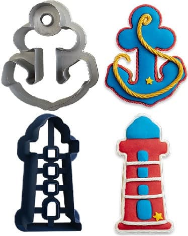 Tagliapasta Mare Decora | Ancora e Faro | Cutter in Plastica per Biscotti e Pasta di Zucchero
