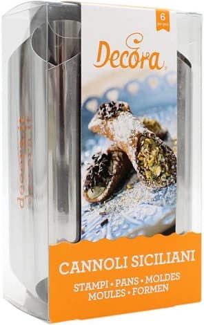 Decora Stampi Cannoli Siciliani in Acciaio (Ø2×H12cm) – Formine per Monoporzioni (6 Pz)