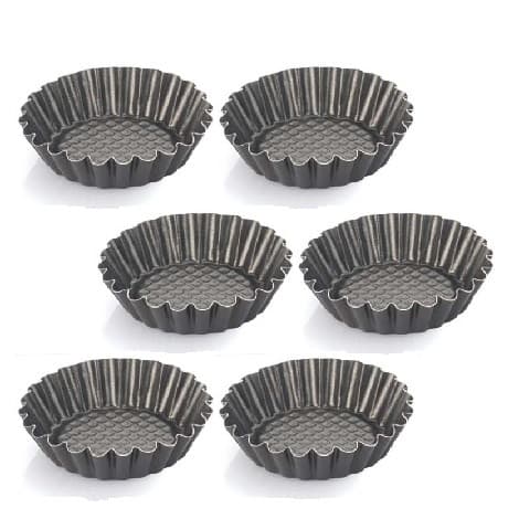 Formine per Crostatine Tonde Vespa (Ø10cm) – Alluminio Antiaderente, Fondo Rialzato (6 Pz)
