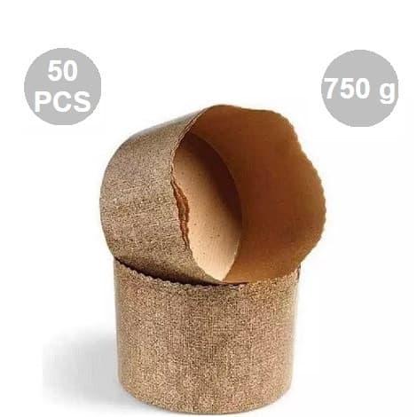 Stampi Panettone Alto in Carta Professionale (750g) – Set Pirottini Canasta Uso Alimentare (50 Pz)