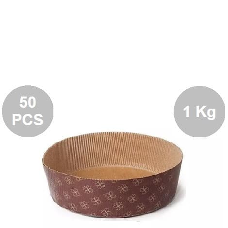 Stampi Panettone Basso in Carta Professionale (1Kg) – Set Pirottini Canasta Uso Alimentare (50 Pz)
