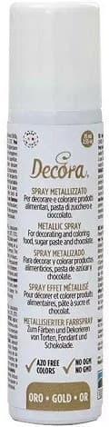 Decora Spray Metallizzato Oro (75ml) – Colorante Alimentare per Pasta di Zucchero, Pasta di Gomma e Cioccolato