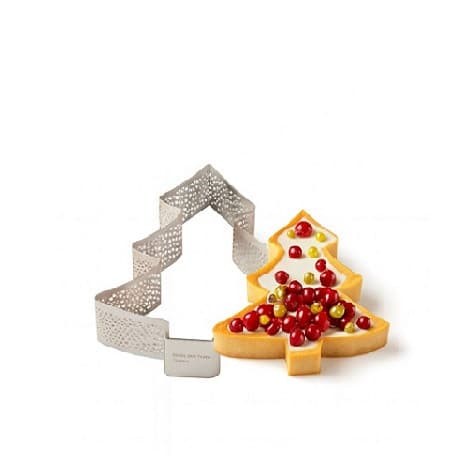 Sagoma Microforata Alberello di Natale Decora – Fascia in Acciaio Inox per Crostatine Natalizie, 10×10×H2cm