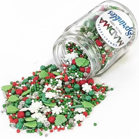 Sprinkles Mix Merry Christmas Madma (90g) – Decorazioni Natalizie di Zucchero con Alberelli e Stelle per Dolci e Biscotti