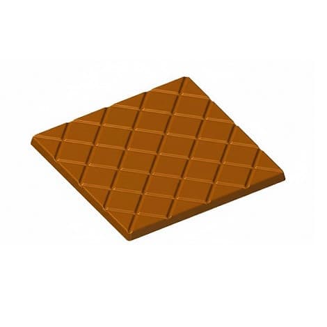 Stampo in Policarbonato per Tavoletta di Cioccolato Quadrata (60g) – 2 Cavità Professionale a Quadretti (10×10cm)