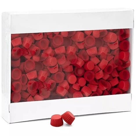Pirottini Mini Bon Bon Rossi in Carta Forno (Ø2×H1,5cm) – Per Dolcetti e Confetti (1000/5000 Pz)
